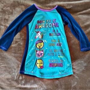 Sleepwear Girls How to be Awesome Long Sleeve Flannel Pajama Top Size 6/6X